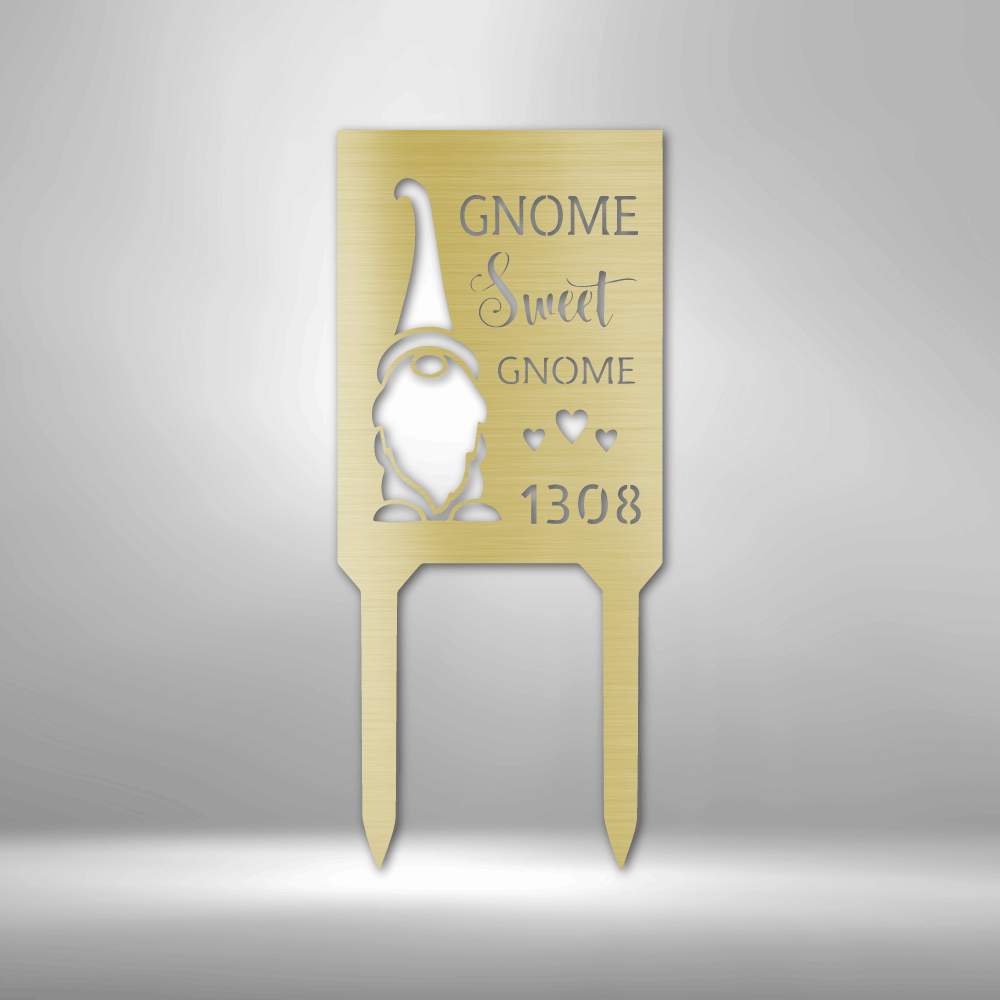 Personalized Gnome Sweet Gnome - 16-gauge Mild Steel Sign DrawDadDraw