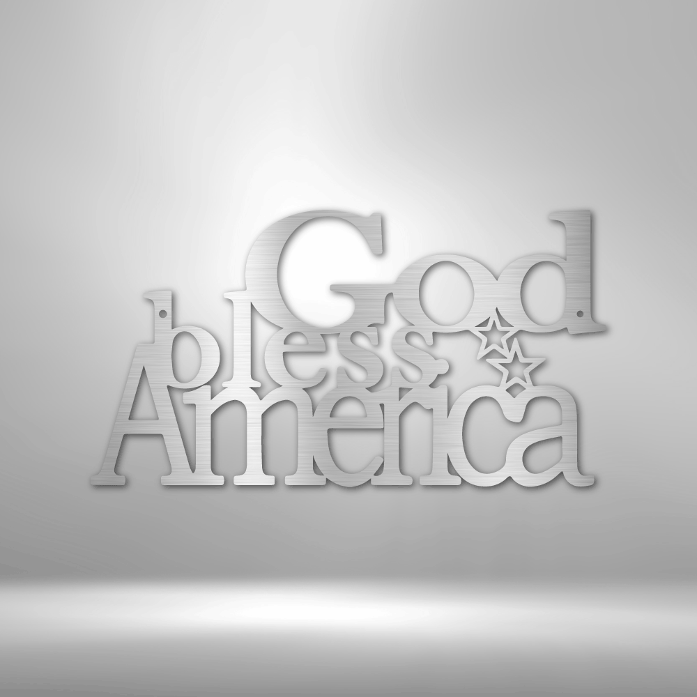 Personalized God Bless America - 16-gauge Mild Steel Sign DrawDadDraw