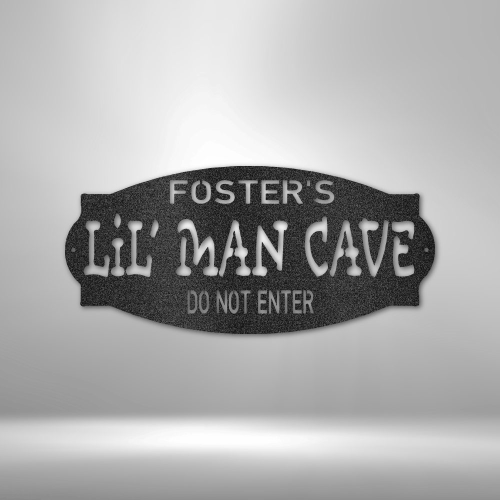Personalized Lil Man Cave - 16-gauge Mild Steel Sign DrawDadDraw