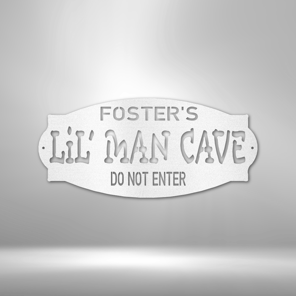 Personalized Lil Man Cave - 16-gauge Mild Steel Sign DrawDadDraw