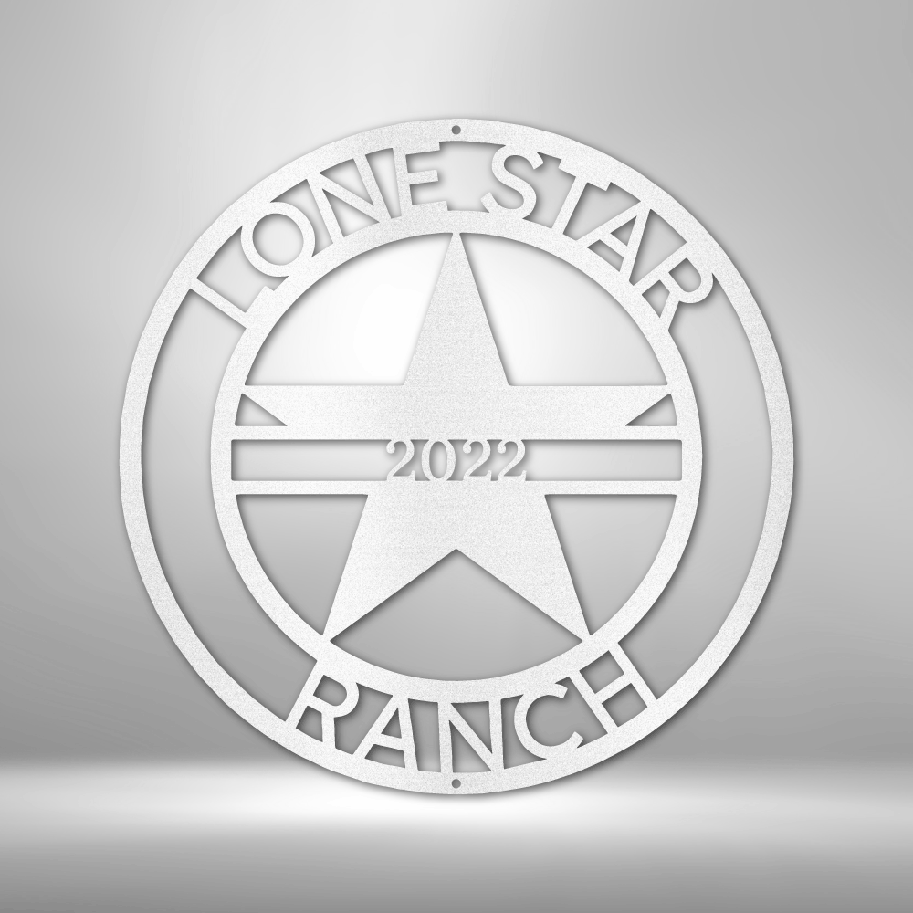 Personalized LoneStar 1 Monogram - 16-gauge Mild Steel Sign DrawDadDraw