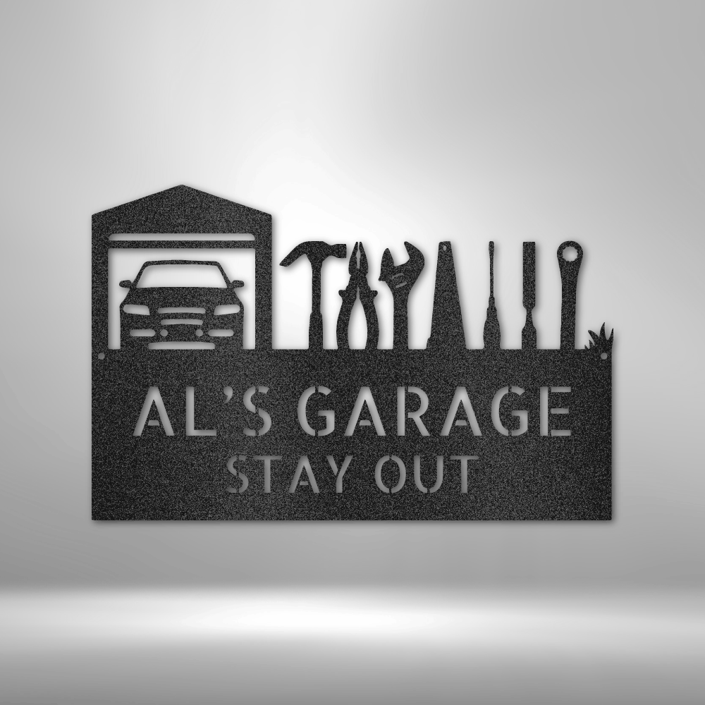 Personalized Master Of The Garage - 16-gauge Mild Steel Sign DrawDadDraw