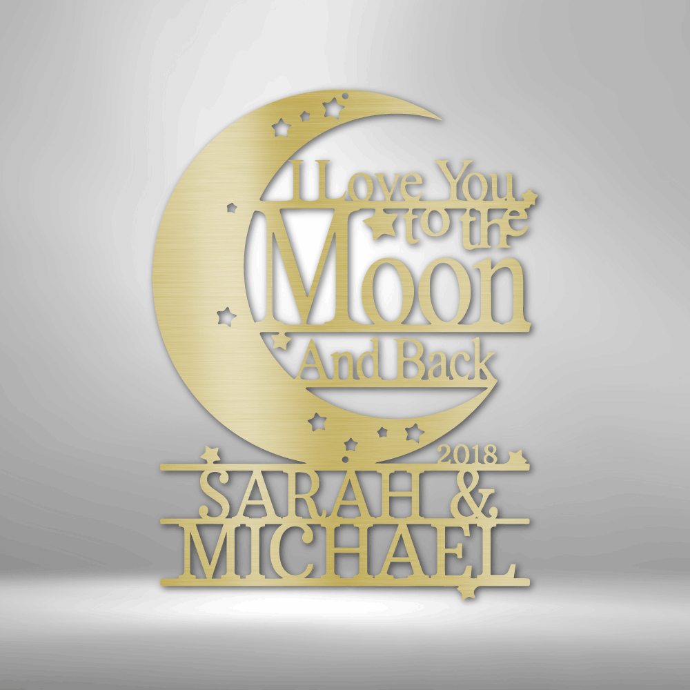 Personalized Moon and Back - 16-gauge Mild Steel Sign DrawDadDraw