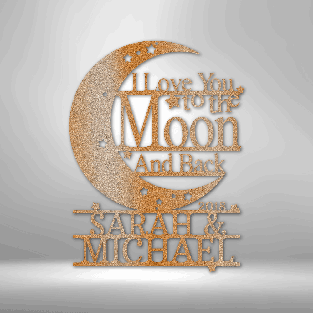 Personalized Moon and Back - 16-gauge Mild Steel Sign DrawDadDraw