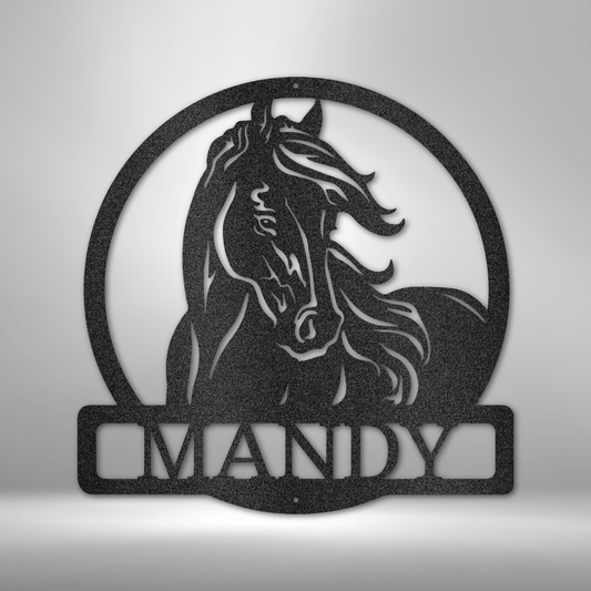 Personalized New Horse Monogram - 16-gauge Mild Steel Sign DrawDadDraw