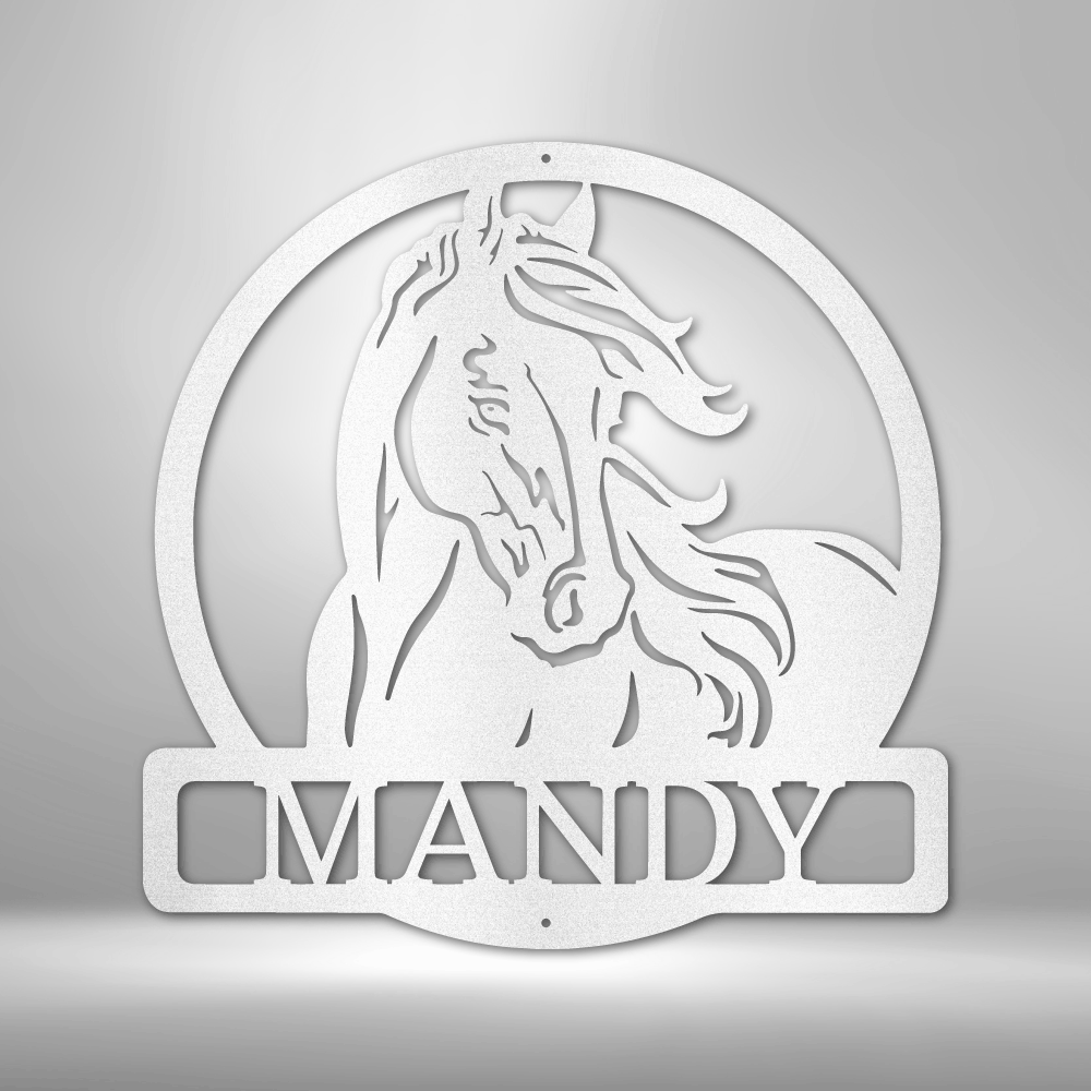 Personalized New Horse Monogram - 16-gauge Mild Steel Sign DrawDadDraw