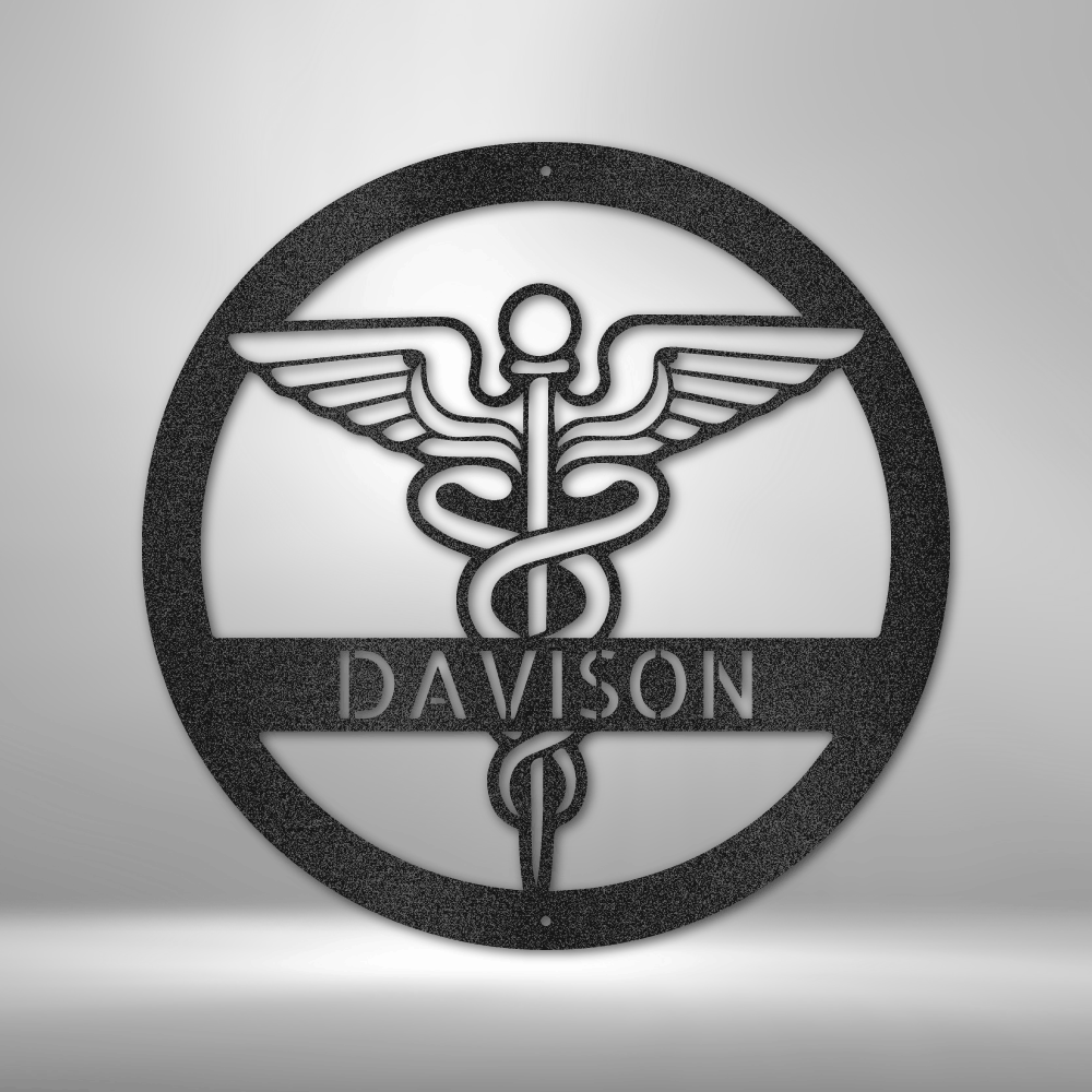 Personalized Nurse Monogram - 16-gauge Mild Steel Sign DrawDadDraw