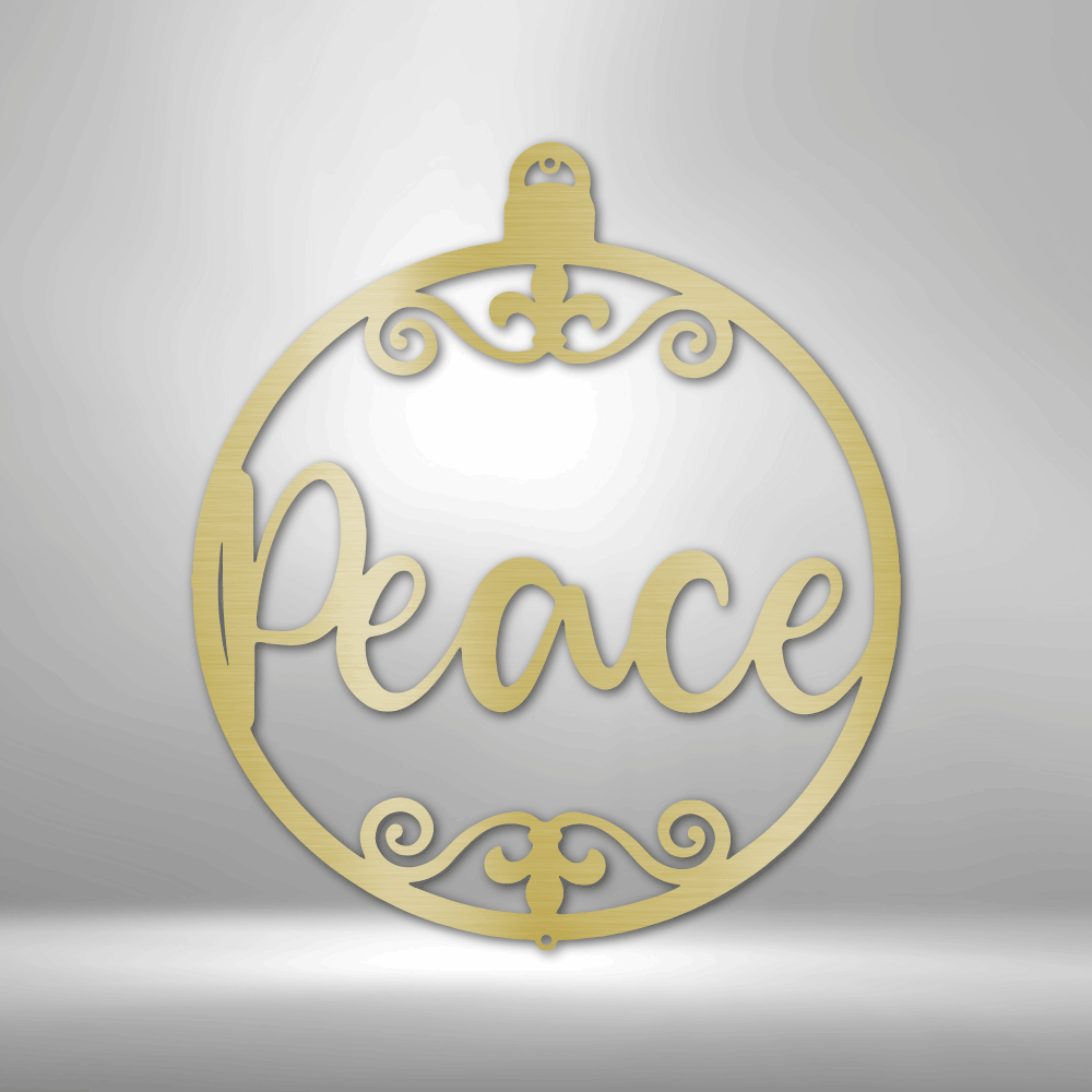 Personalized Peace Ornament - 16-gauge Mild Steel Sign DrawDadDraw