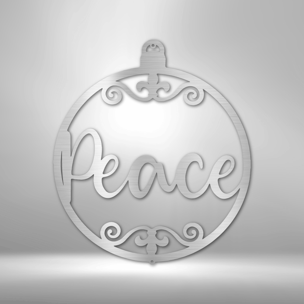 Personalized Peace Ornament - 16-gauge Mild Steel Sign DrawDadDraw