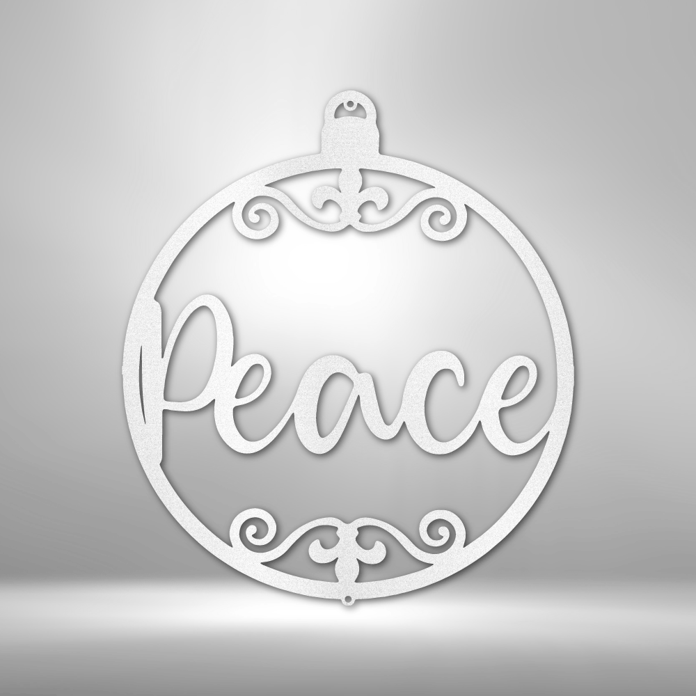 Personalized Peace Ornament - 16-gauge Mild Steel Sign DrawDadDraw