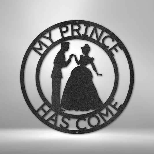 Personalized Prince and Princess Monogram - 16-gauge Mild Steel Sign DrawDadDraw