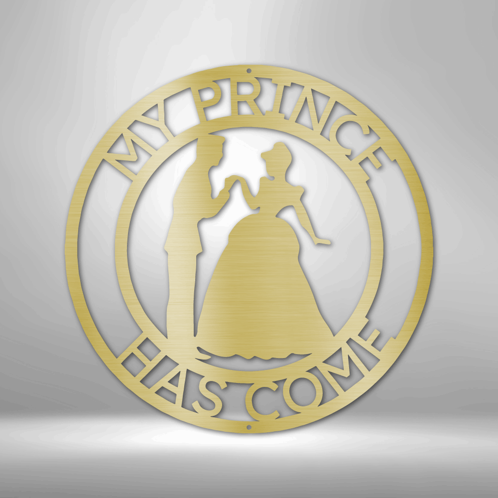 Personalized Prince and Princess Monogram - 16-gauge Mild Steel Sign DrawDadDraw