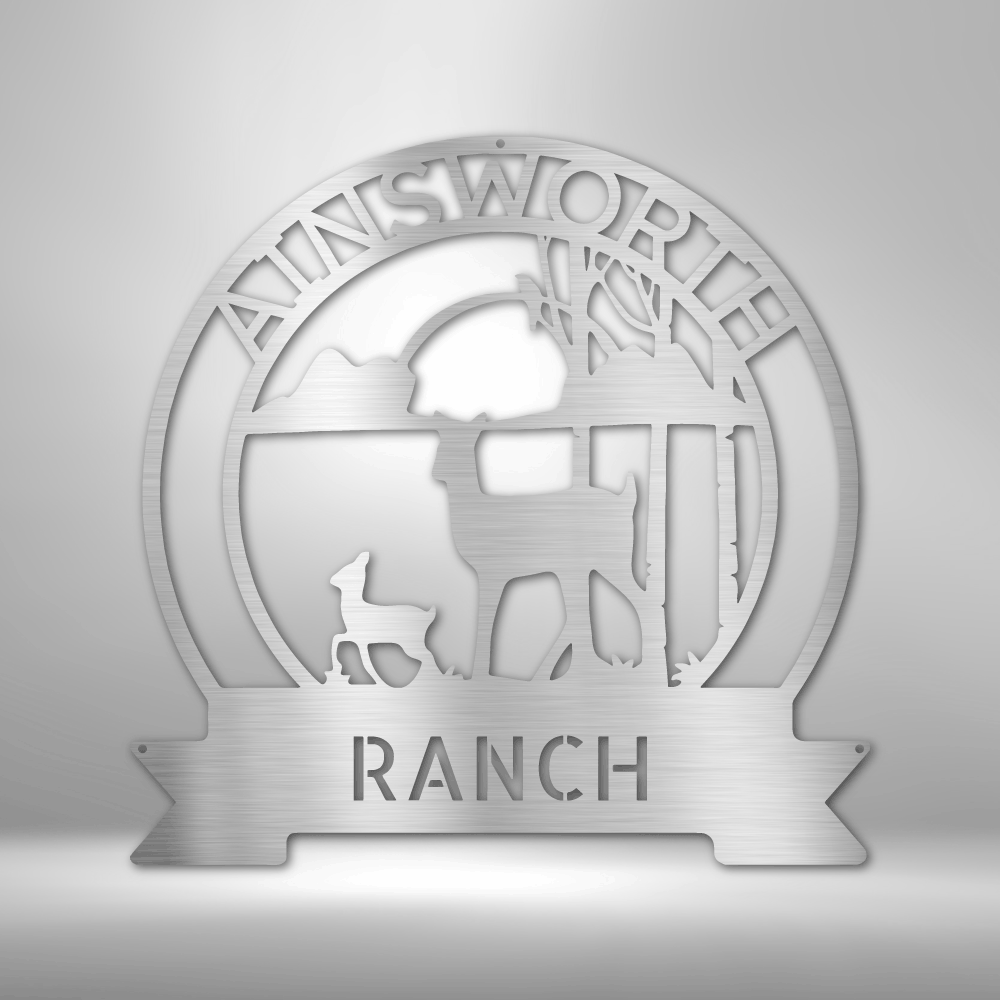 Personalized Ranch Sun Set - 16-gauge Mild Steel Sign DrawDadDraw