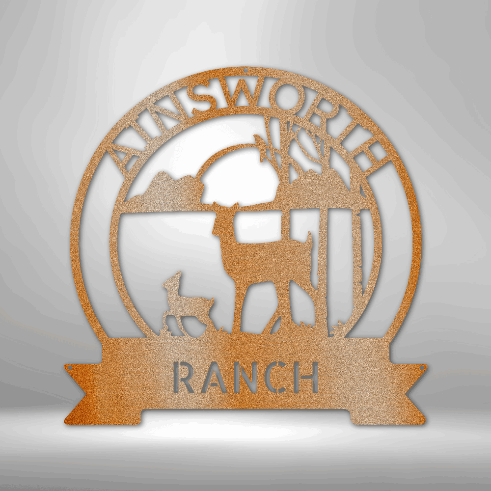 Personalized Ranch Sun Set - 16-gauge Mild Steel Sign DrawDadDraw