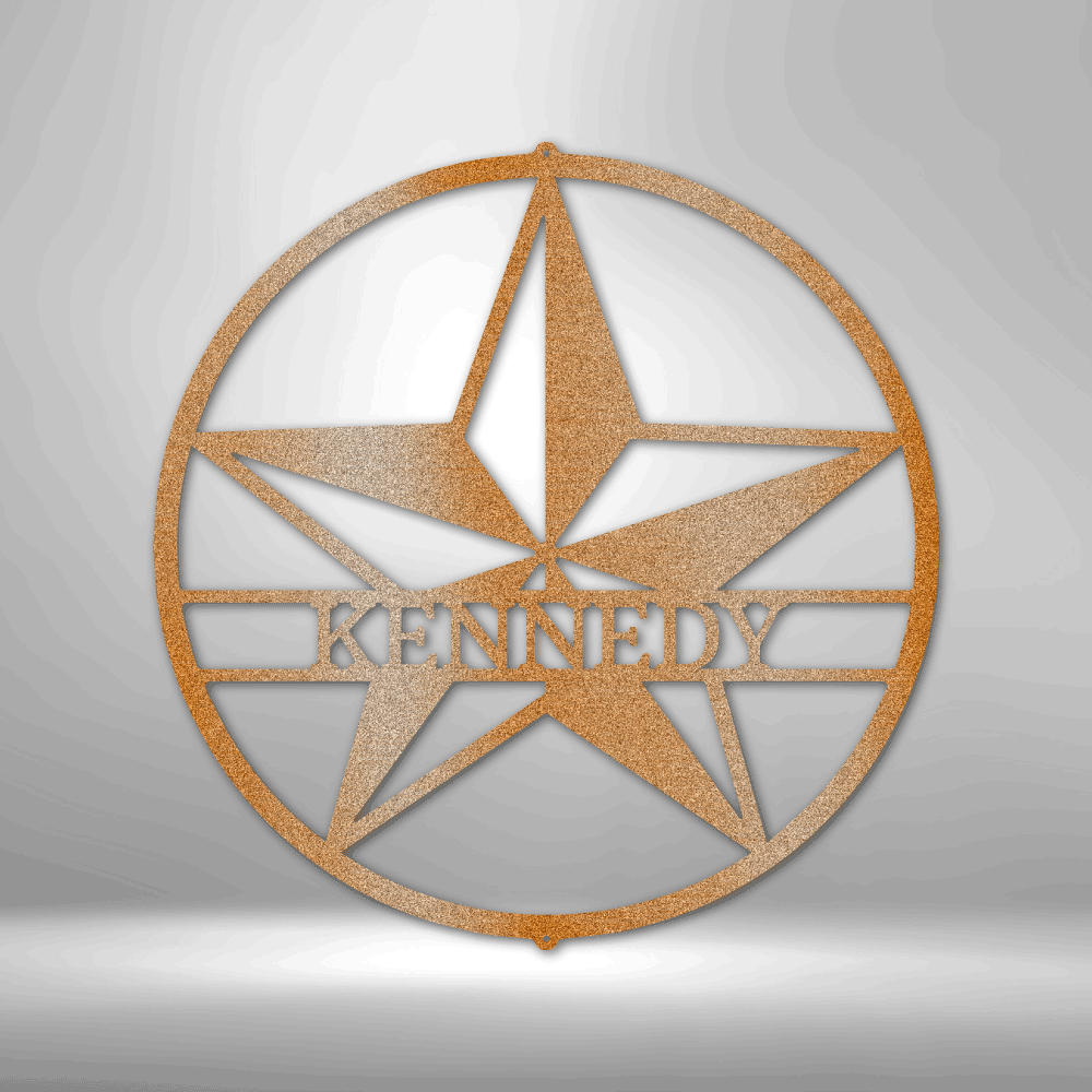 Personalized Star Monogram - 16-gauge Mild Steel Sign DrawDadDraw
