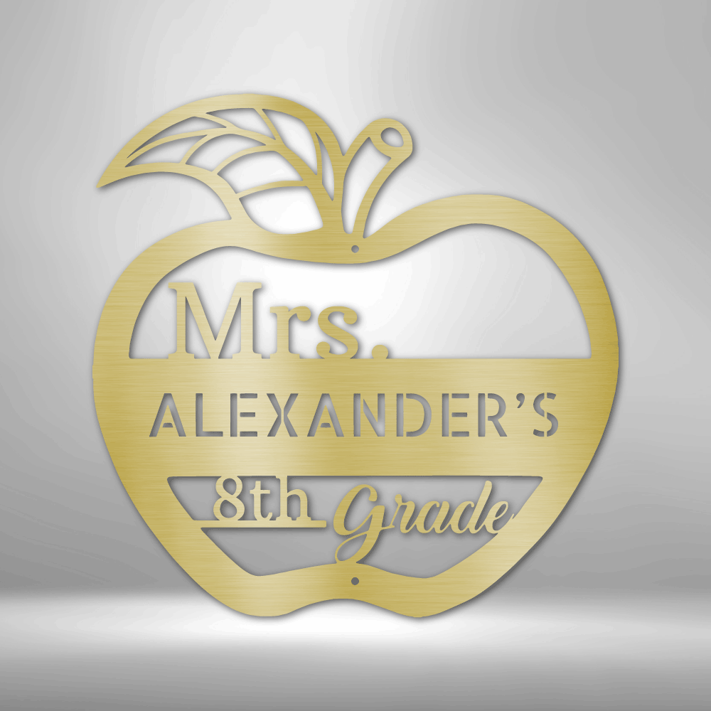 Personalized Teacher Appreciation Monogram - 16-gauge Mild Steel Sign DrawDadDraw