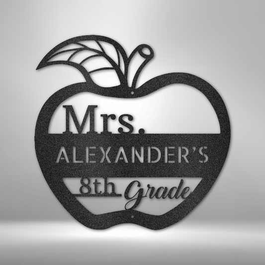 Personalized Teacher Appreciation Monogram - 16-gauge Mild Steel Sign DrawDadDraw