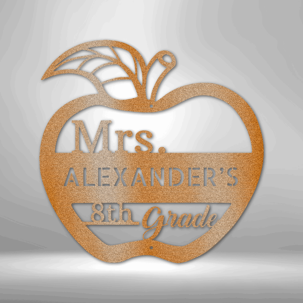 Personalized Teacher Appreciation Monogram - 16-gauge Mild Steel Sign DrawDadDraw