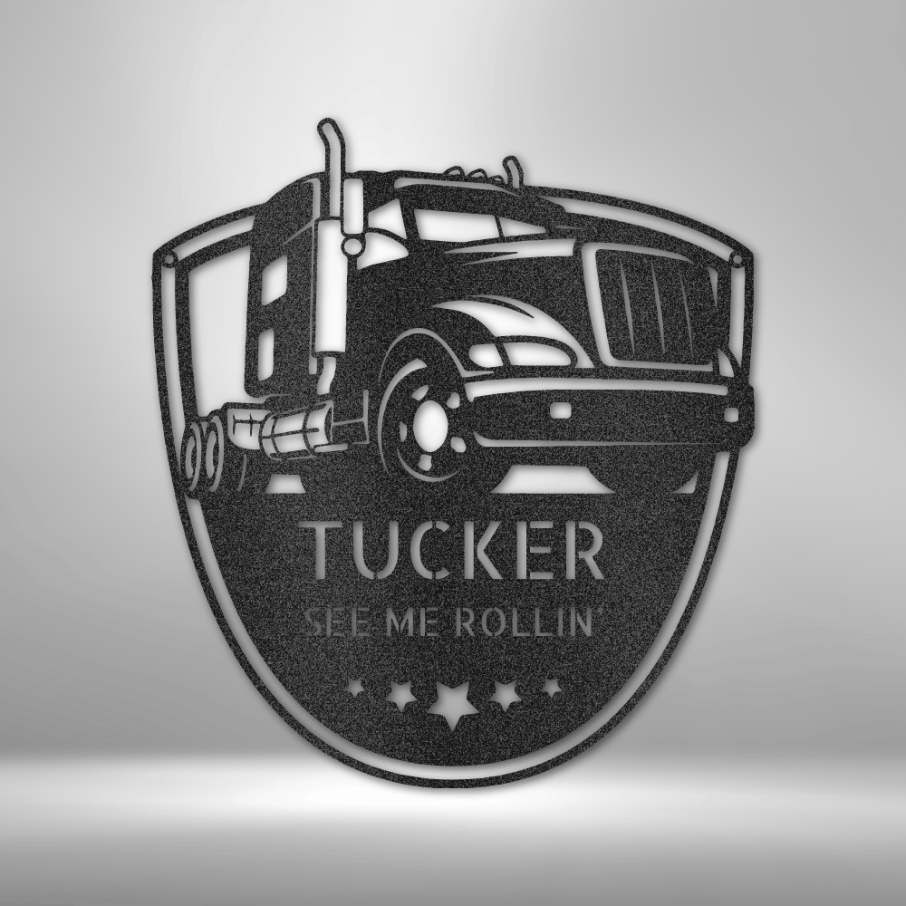 Personalized Trucker 10-4 Roger - 16-gauge Mild Steel Sign DrawDadDraw