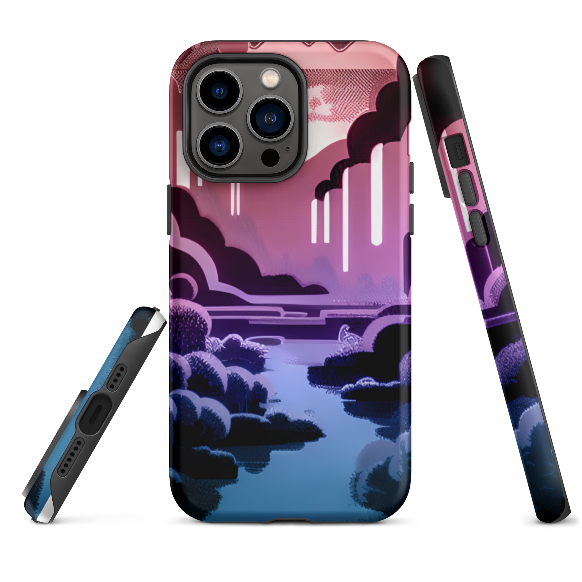 Rainbow Ruins - iPhone Dual-layer protection Tough Phone Case DrawDadDraw