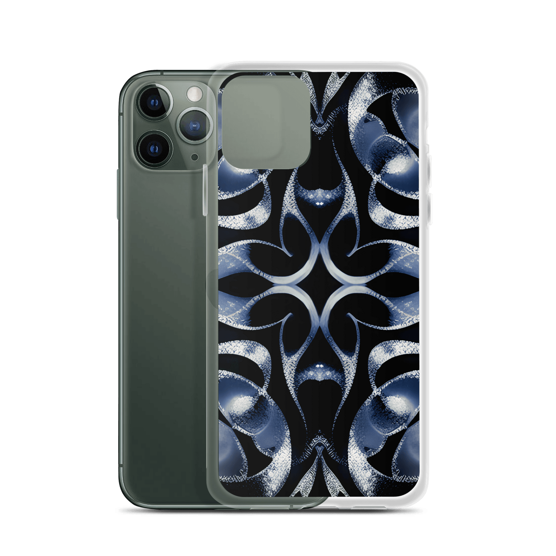 Silver Symmetry - iPhone Scratch-Resistant Clear Phone Case DrawDadDraw