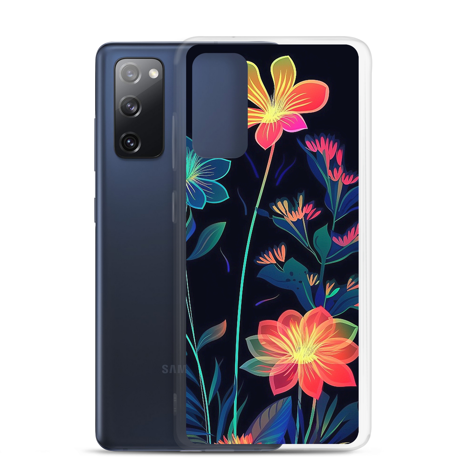Spectral Flowers - Samsung Scratch-Resistant Clear Phone Case DrawDadDraw