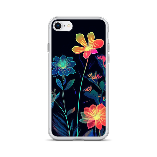Spectral Flowers - iPhone Scratch-Resistant Clear Phone Case DrawDadDraw