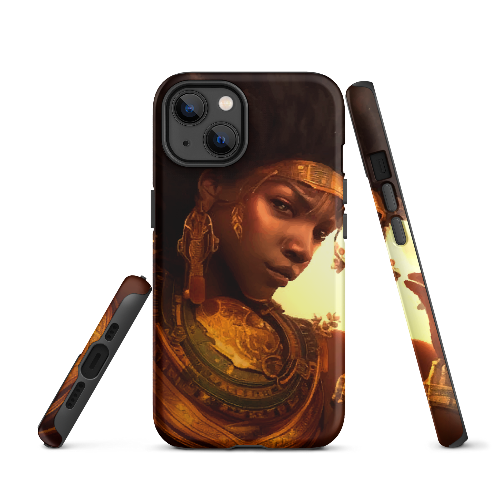 The Lion Woman in Gold - iPhone Dual-layer protection Tough Phone Case DrawDadDraw