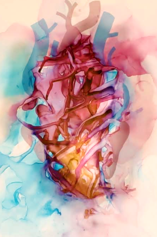 Heart - Alcohol Ink Print | DrawDadDraw