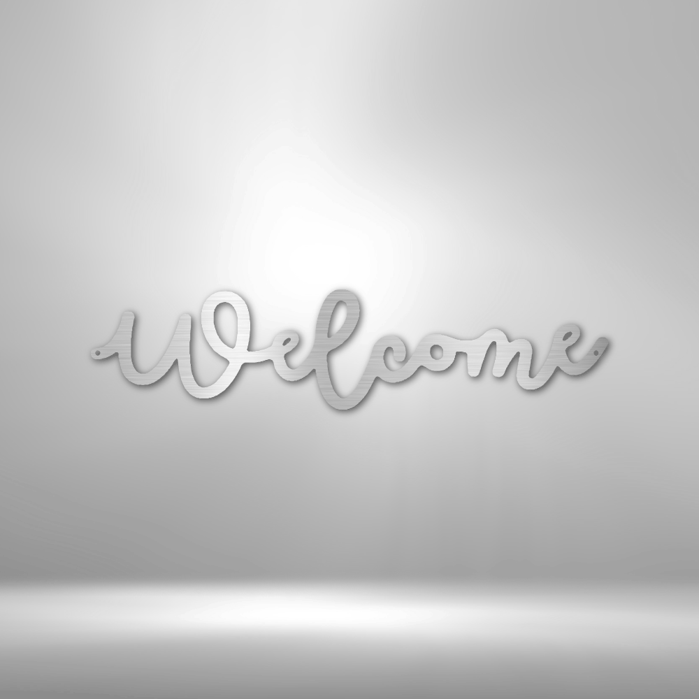 Welcome Script - 16-gauge Mild Steel Sign DrawDadDraw