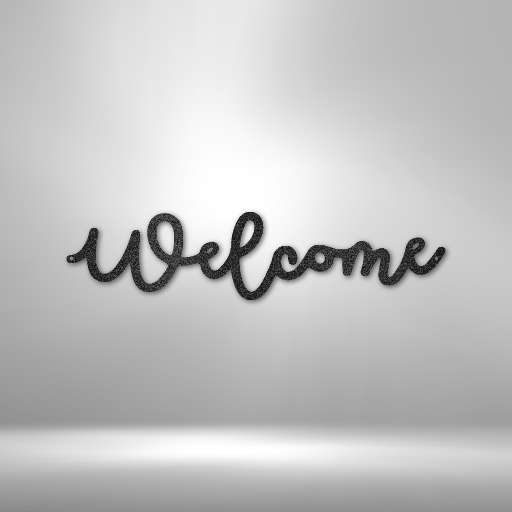 Welcome Script - 16-gauge Mild Steel Sign DrawDadDraw