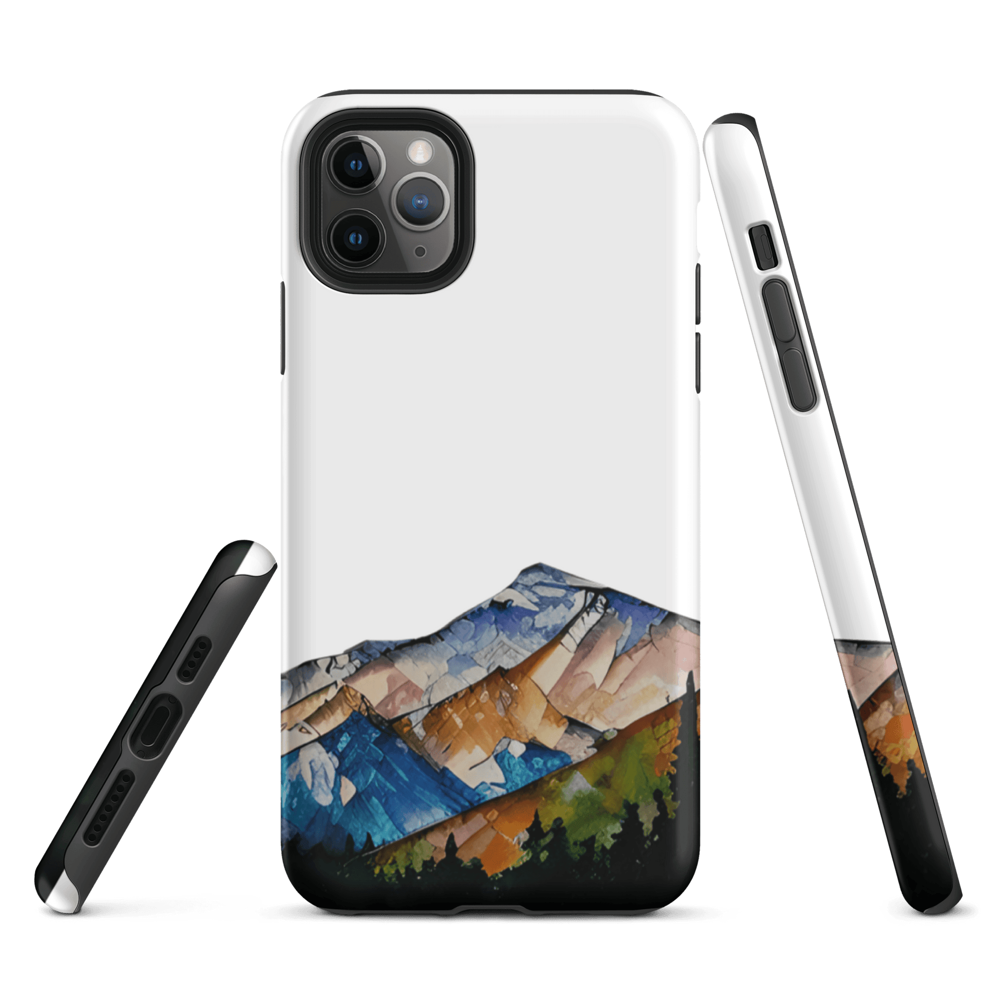 Wintergreen Mountains - iPhone Dual-layer protection Tough Phone Case DrawDadDraw