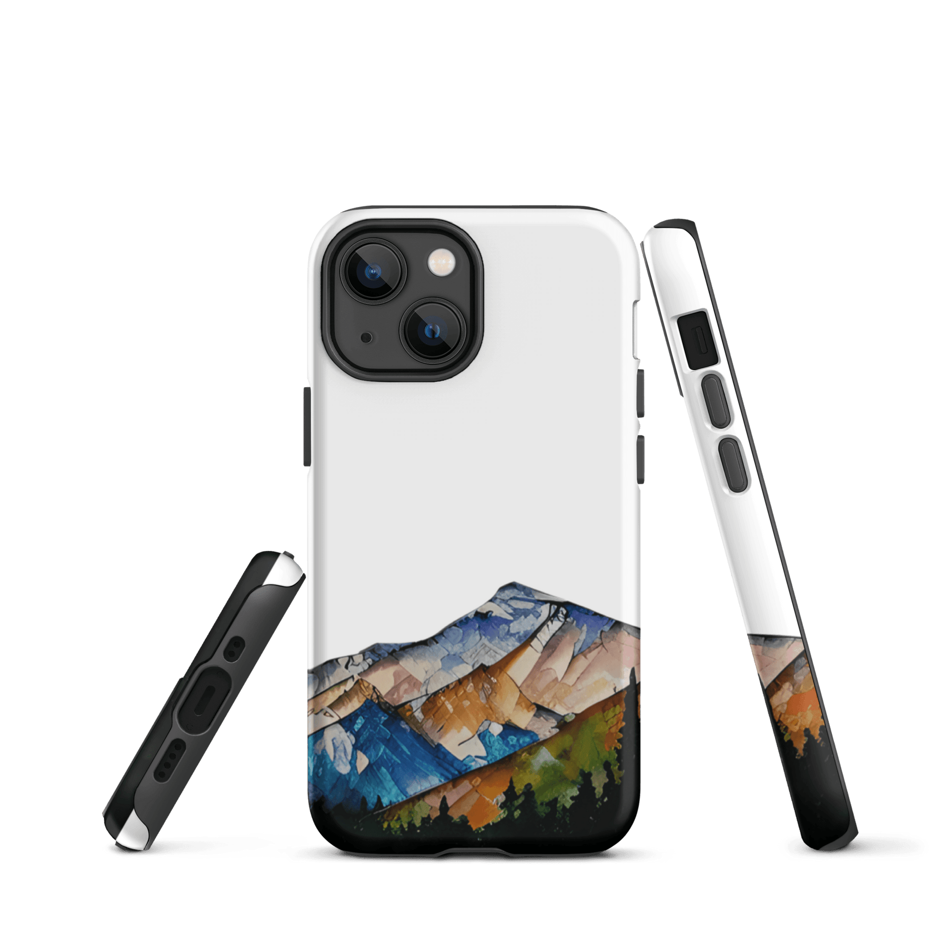 Wintergreen Mountains - iPhone Dual-layer protection Tough Phone Case DrawDadDraw