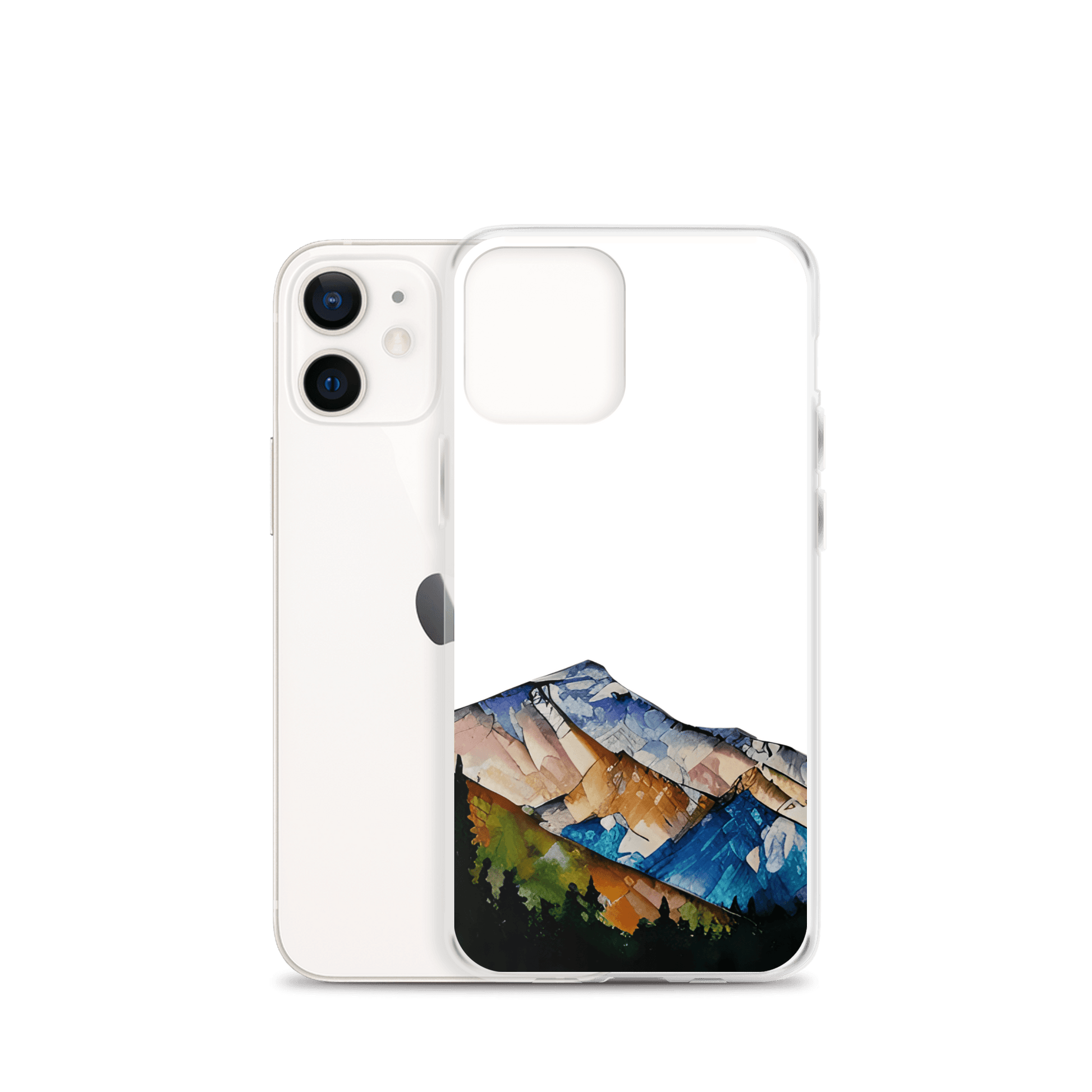 Wintergreen Mountains - iPhone Scratch-Resistant Clear Phone Case DrawDadDraw