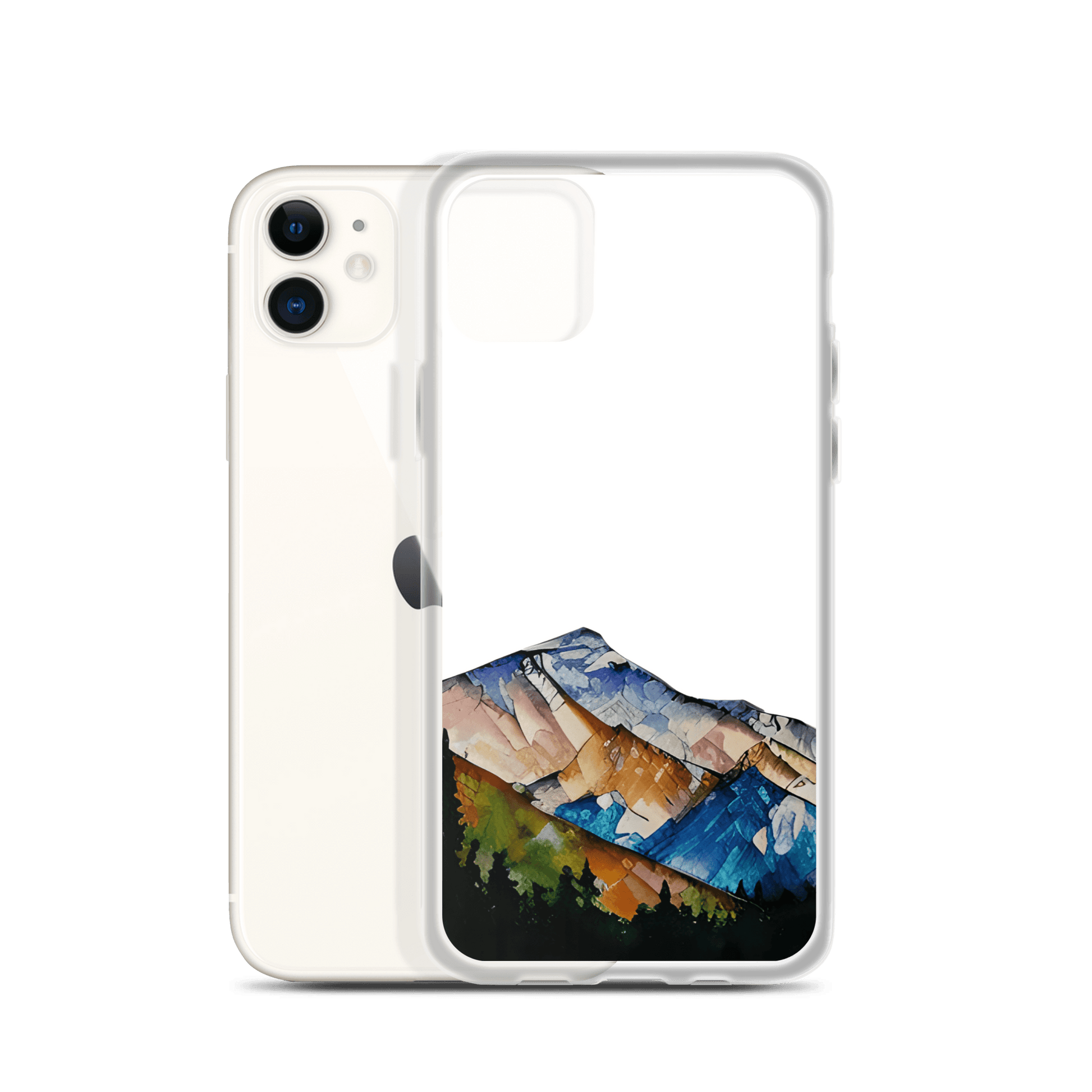 Wintergreen Mountains - iPhone Scratch-Resistant Clear Phone Case DrawDadDraw